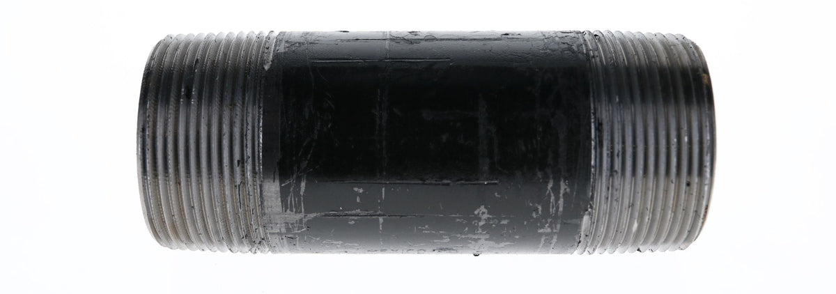 587-045 1-1/2" x 4-1/2" - Black Iron Nipple