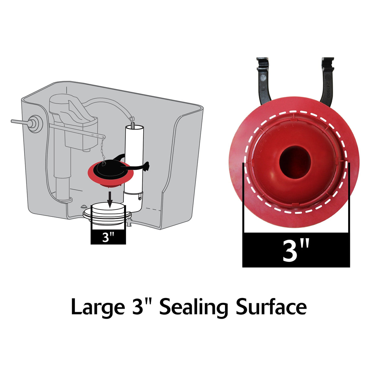Replacement Flapper for Select 3" Flush Valve Tanks - THU500S