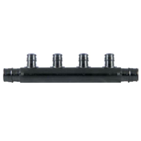 3051031 3-Port PEX Flow Through Manifold Tee - 3/4" Expansion Inlet, 3/4"Expansion Outlet - (3) 1/2" Expansion Ports - Composite