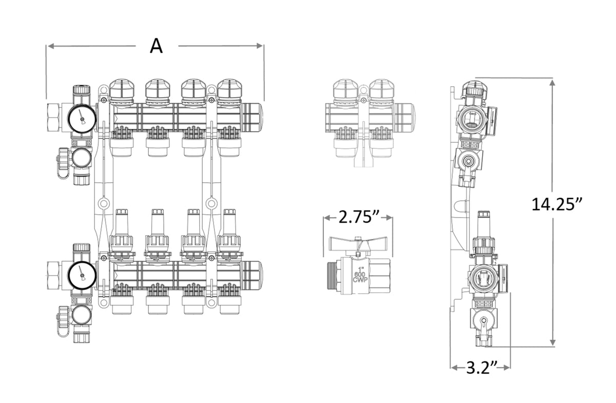 3810400 4 Loop - Composite Manifold Valve & Flowmeter Complete Kit