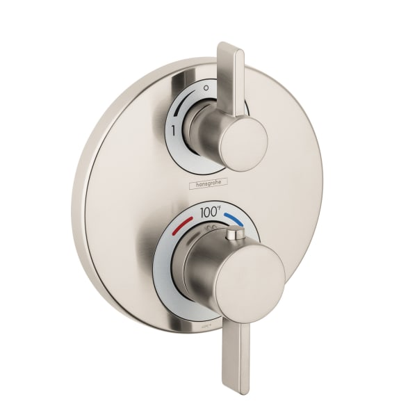 15758821 Ecostat S Thermostatic Trim with Volume Control and Diverter in Brushed Nickel