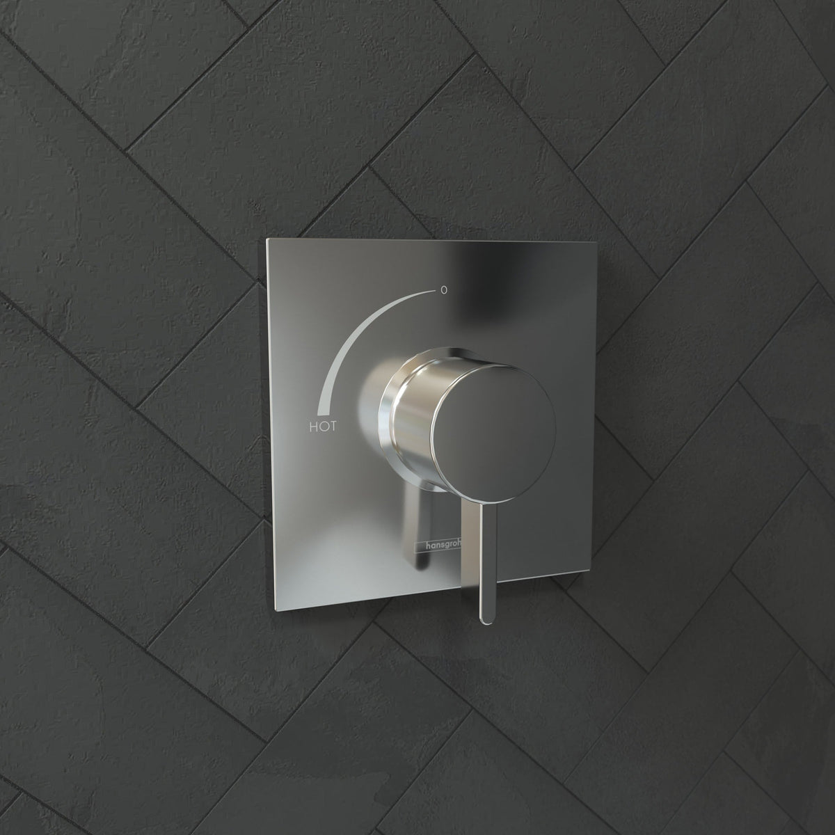 15724001 Ecostat Square Pressure Balance Trim in Chrome
