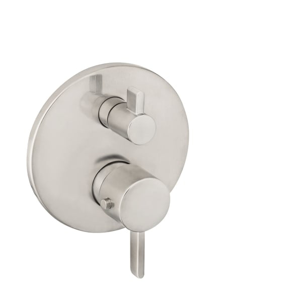 04231820 Ecostat Thermostatic Trim S with Volume Control and Diverter in Brushed Nickel