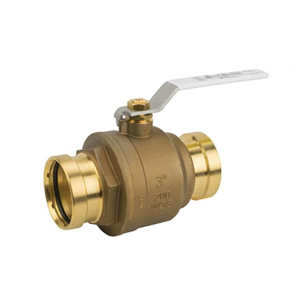 100-209XLCG 2-1/2" Press - Full Port, 2 Piece, Press XLC Connection, Dezincification Resistant Brass, 200 WOG
