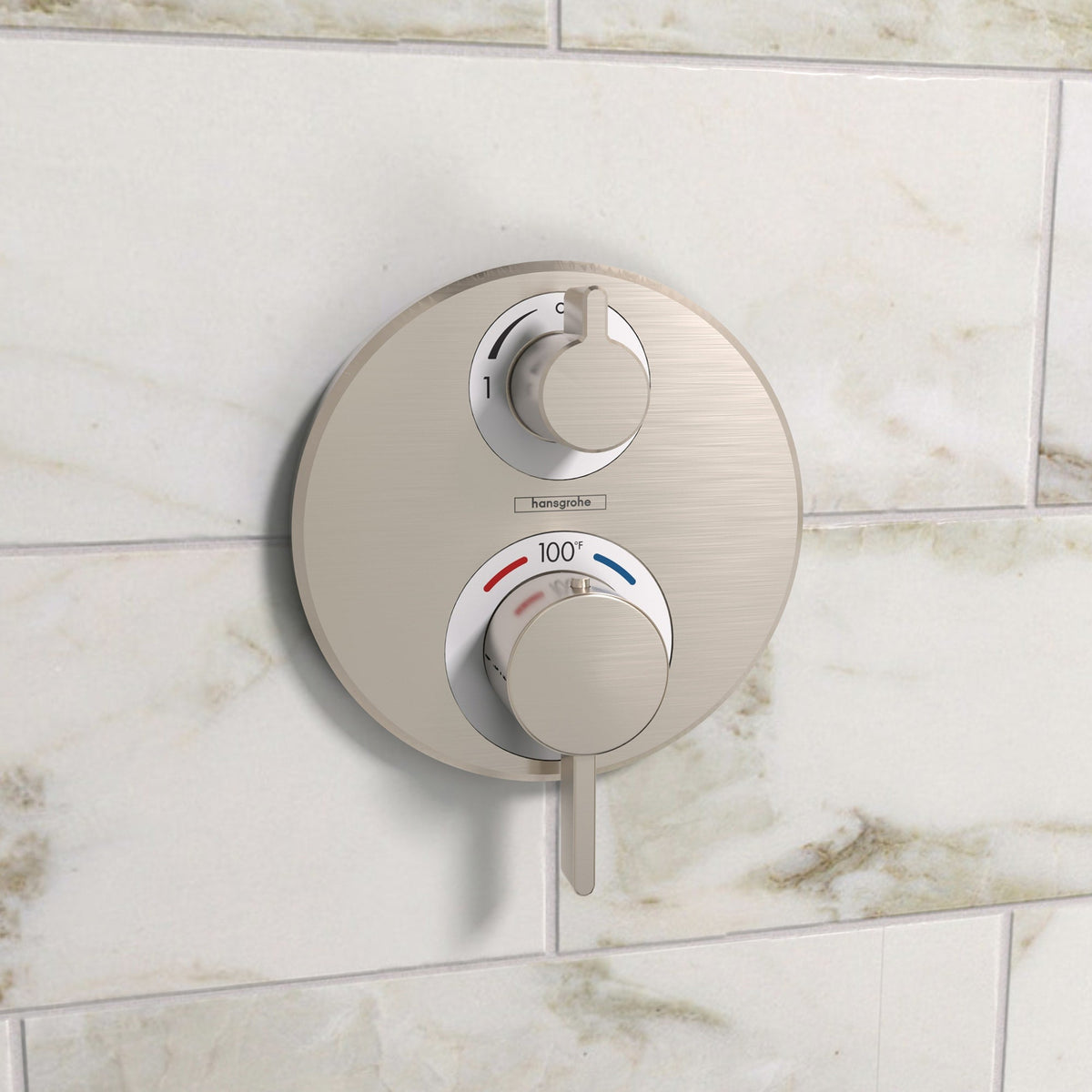 15757821 Ecostat S Thermostatic Trim with Volume Control in Brushed Nickel