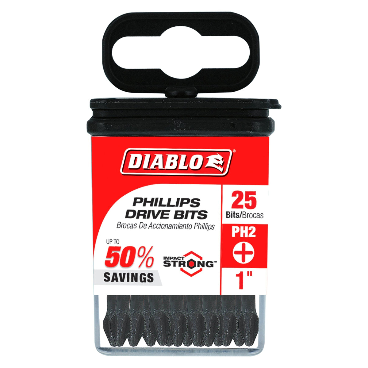 DPH21P25 1" #2 Phillips Drive Bits (25-Pack)