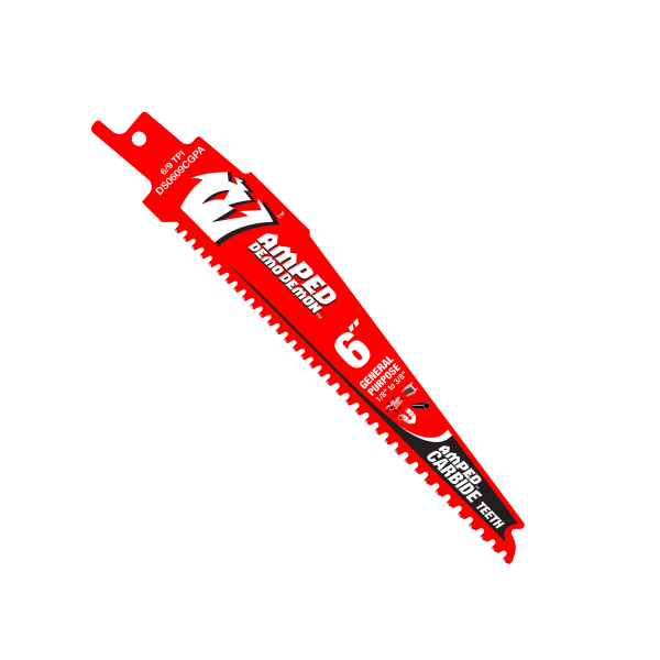 DS0609CGPA3 6" 6/9TPI AMPED™ Demo Demon™ Carbide Teeth Reciprocating Saw Blades for General Purpose Cuts (3-Pack)