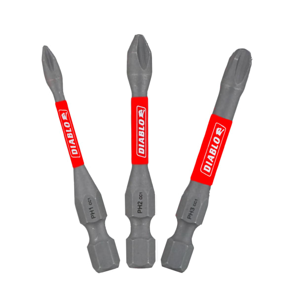 DPHV2-S3 2" Assorted Phillips Drive Bits (3-Piece)