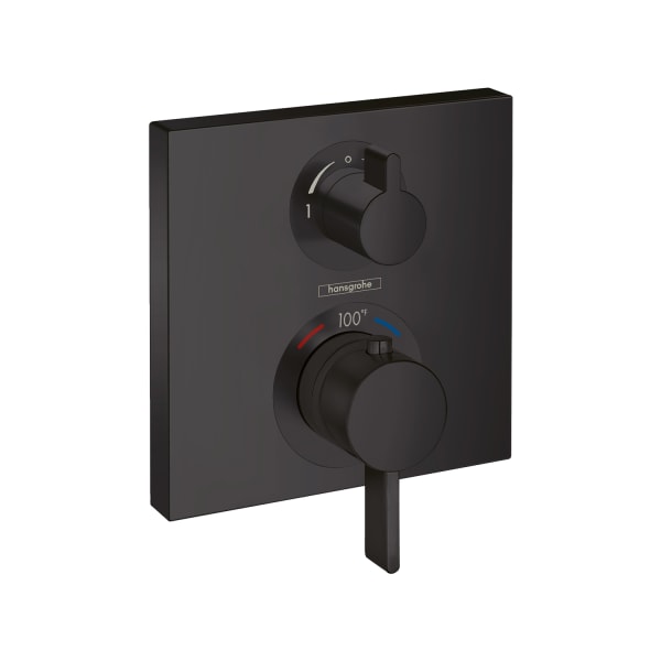 15714671 Ecostat Square Thermostatic Trim with Volume Control and Diverter in Matte Black