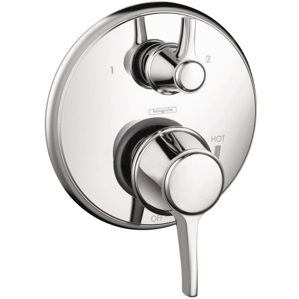 04449000 Ecostat Classic Pressure Balance Trim with Diverter, Round in Chrome