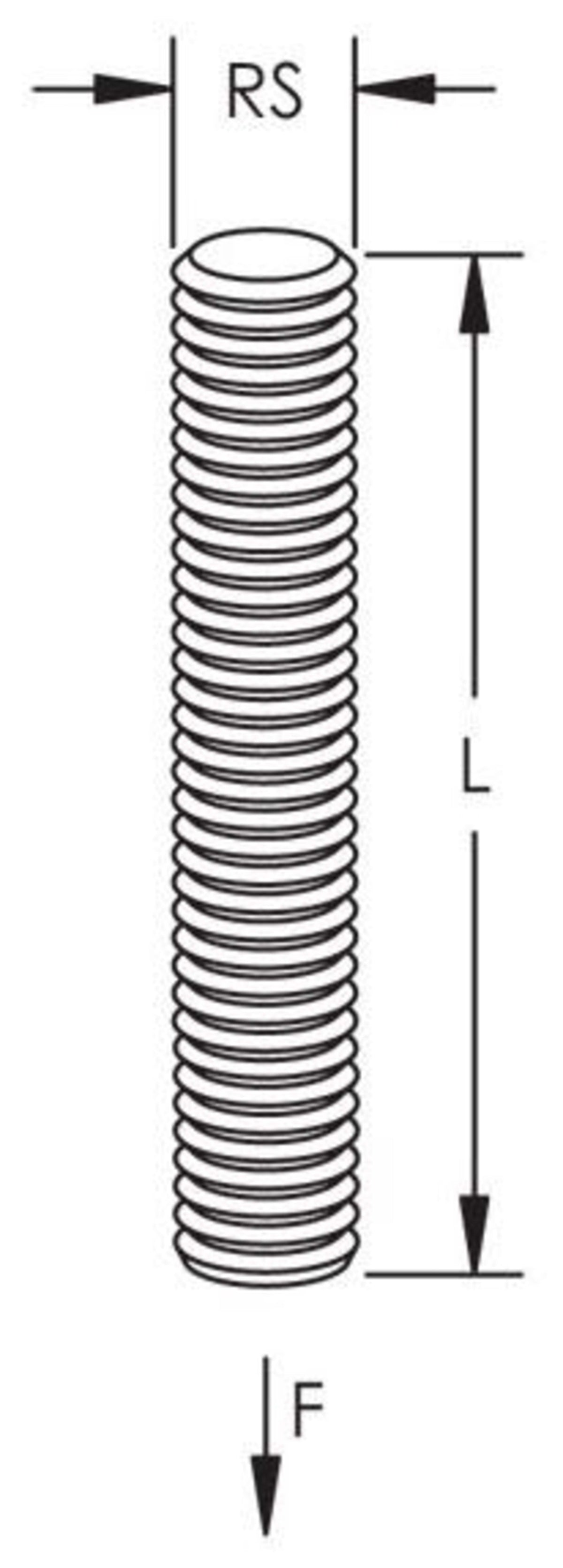 0503710EG 3/8" x 10' Threaded Rod, Steel, EG