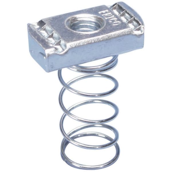 SPRA0025EG Strut Nut with Spring, Channel Type A, Steel, EG, 1/4" Rod, 6.35 mm