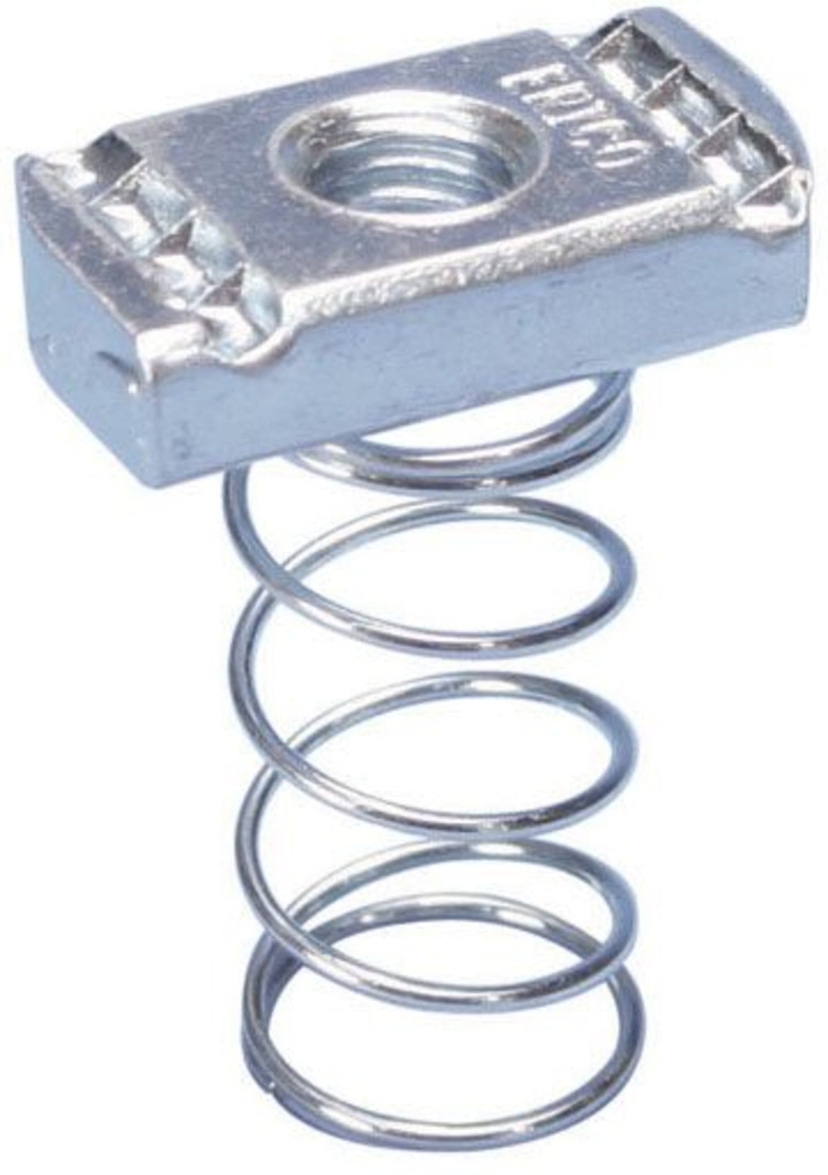 SPRA0025EG Strut Nut with Spring, Channel Type A, Steel, EG, 1/4" Rod, 6.35 mm