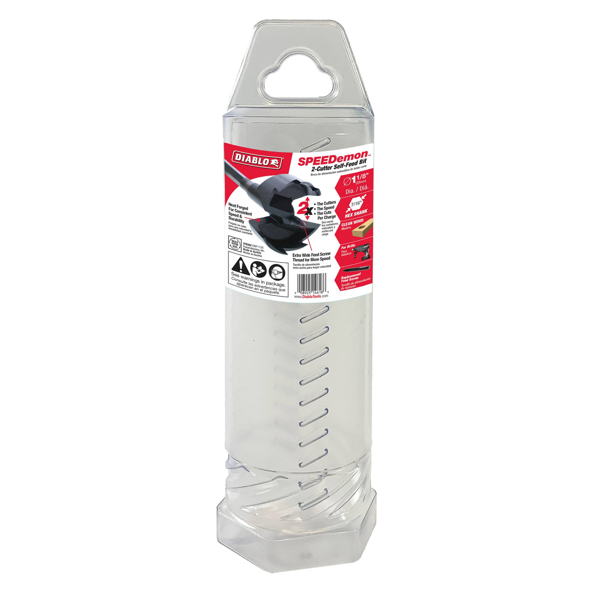 DSF1125 1-1/8" SPEEDemon™ 2-Cutter Self-Feed Bit