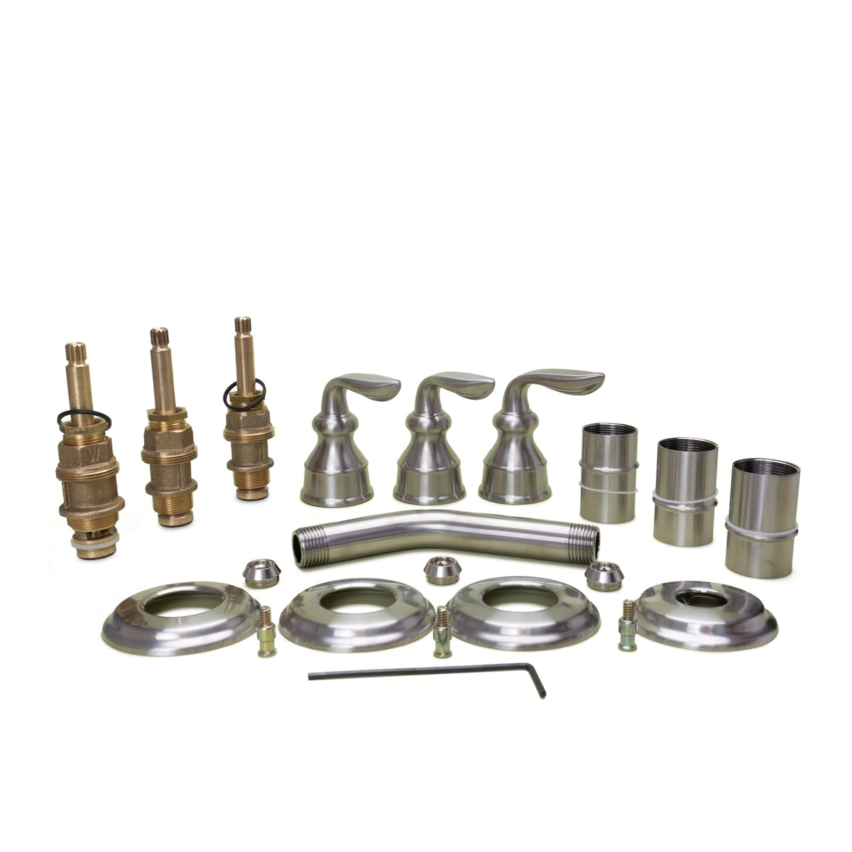 S10430K Avalon 3-Handle Tub & Shower Faucet with Metal Lever Handles in Brushed Nickel