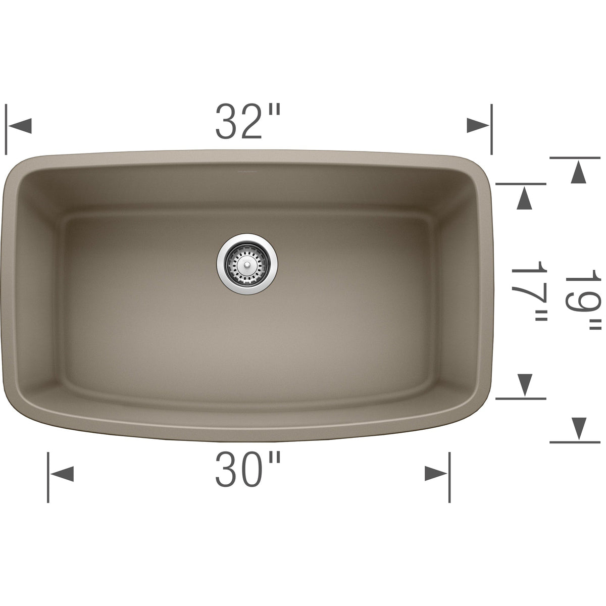 441772 Valea Super Single Bowl Kitchen Sink - Truffle