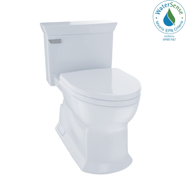 Eco SoiréE® One Piece Elongated 1.28 GPF Universal Height Skirted Toilet with CEFIONTECT, Cotton White - MS964214CEFG#01