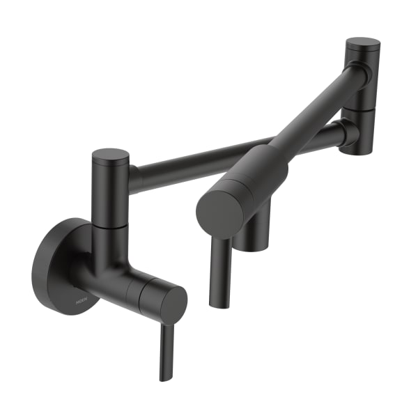 S665BL Modern Wall Mounted Swing Arm Potfiller in Matte Black