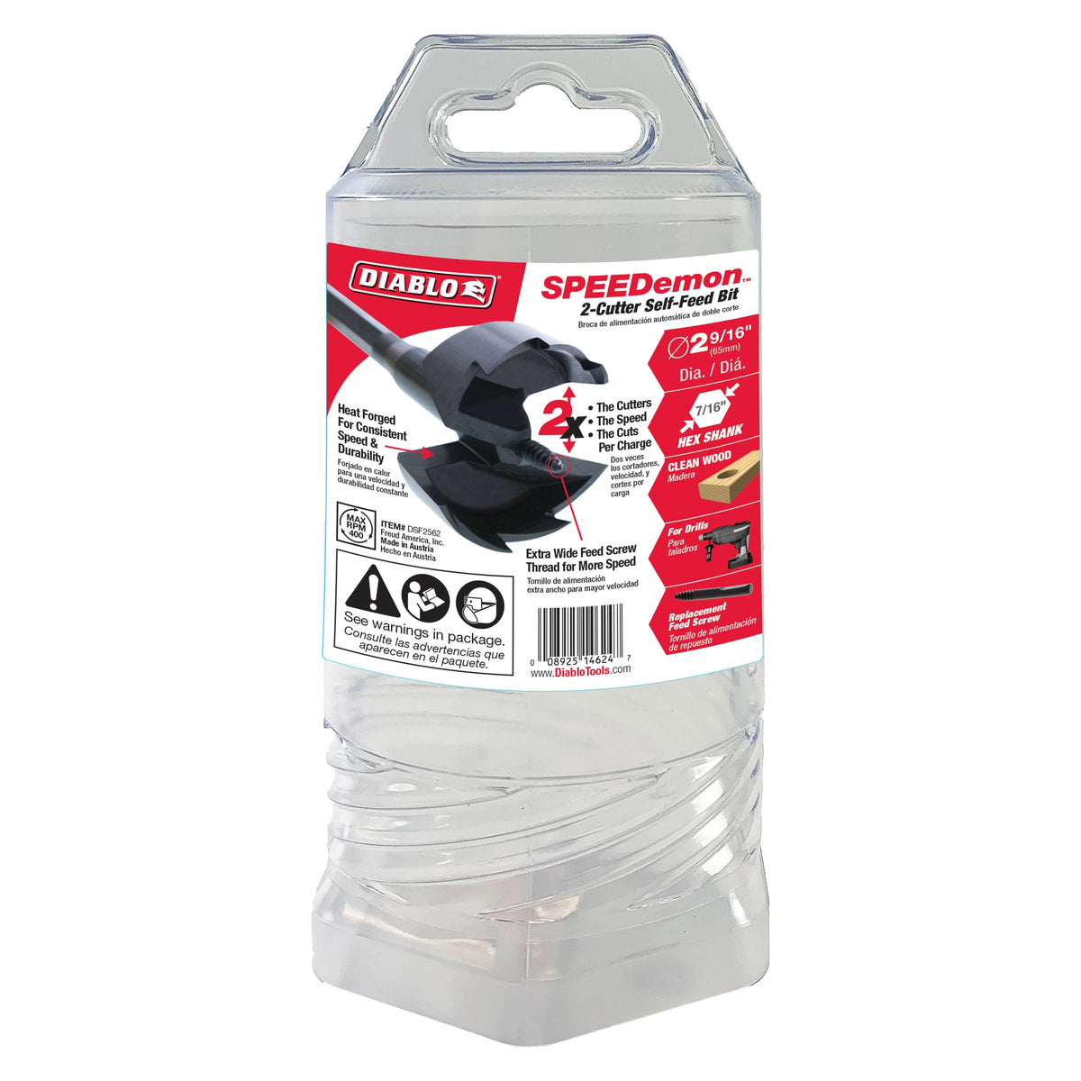 DSF2562 2-9/16" SPEEDemon™ 2-Cutter Self Feed Bit