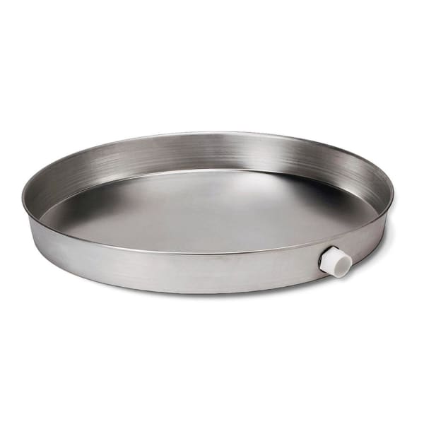 26-S 26" - Round Metal Water Heater Pan, Straight Side Side Hole