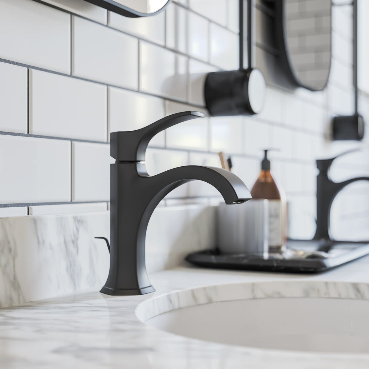 04810670 Locarno Single-Hole Faucet 110 with Pop-Up Drain, 1.2 GPM in Matte Black