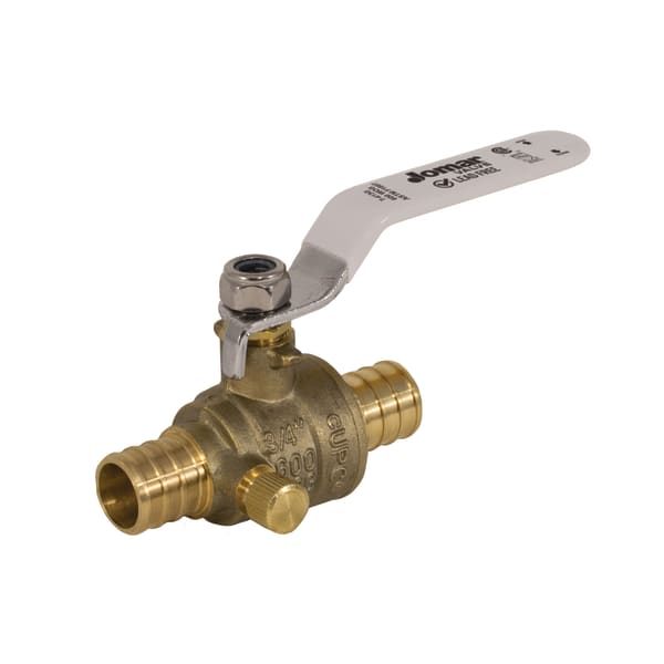 103-544PG 3/4" F1807 - Standard Port, 2 Piece, Crimp Pex Connection, 400 WOG, with Drain