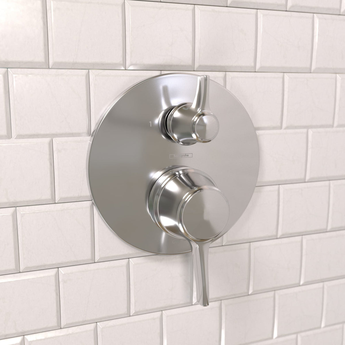 04449000 Ecostat Classic Pressure Balance Trim with Diverter, Round in Chrome