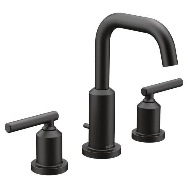 T6142BL Gibson 8 in. Widespread 2-Handle High-Arc Bathroom Faucet in Matte Black (Valve Not Included)