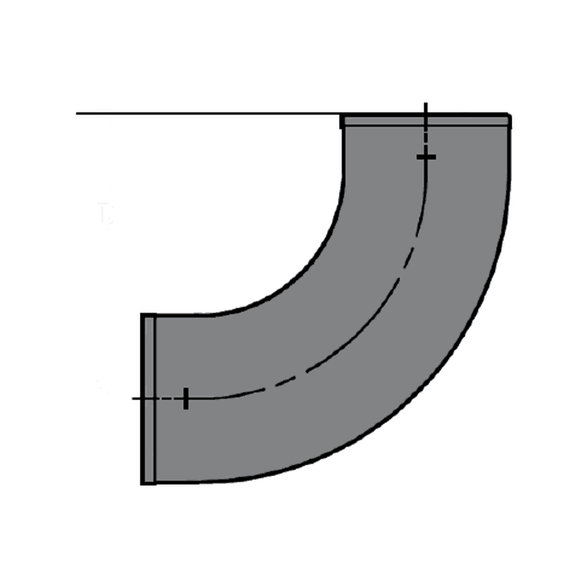 007135 4" x 4", NH x NH, Gray, Cast Iron DWV, Sanitary, Short Sweep, Straight, 1/4 Bend