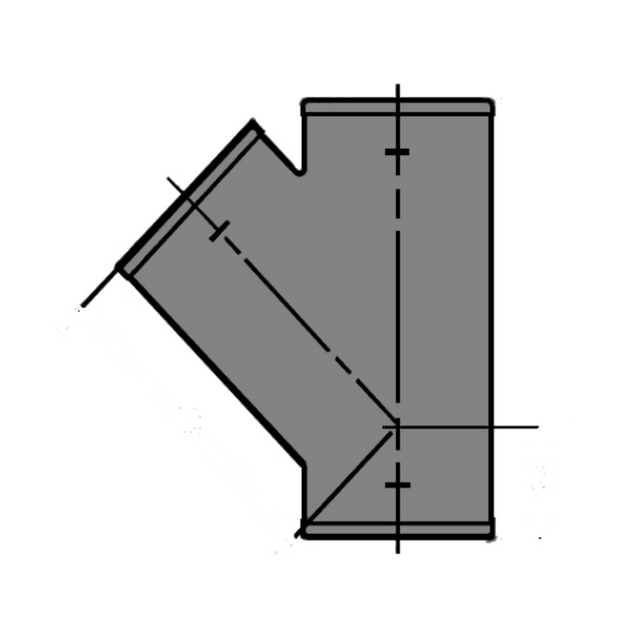 008439 10" x 10" x 6", NH x NH x NH, Gray, Cast Iron DWV, Sanitary, Reducing, 45D Wye