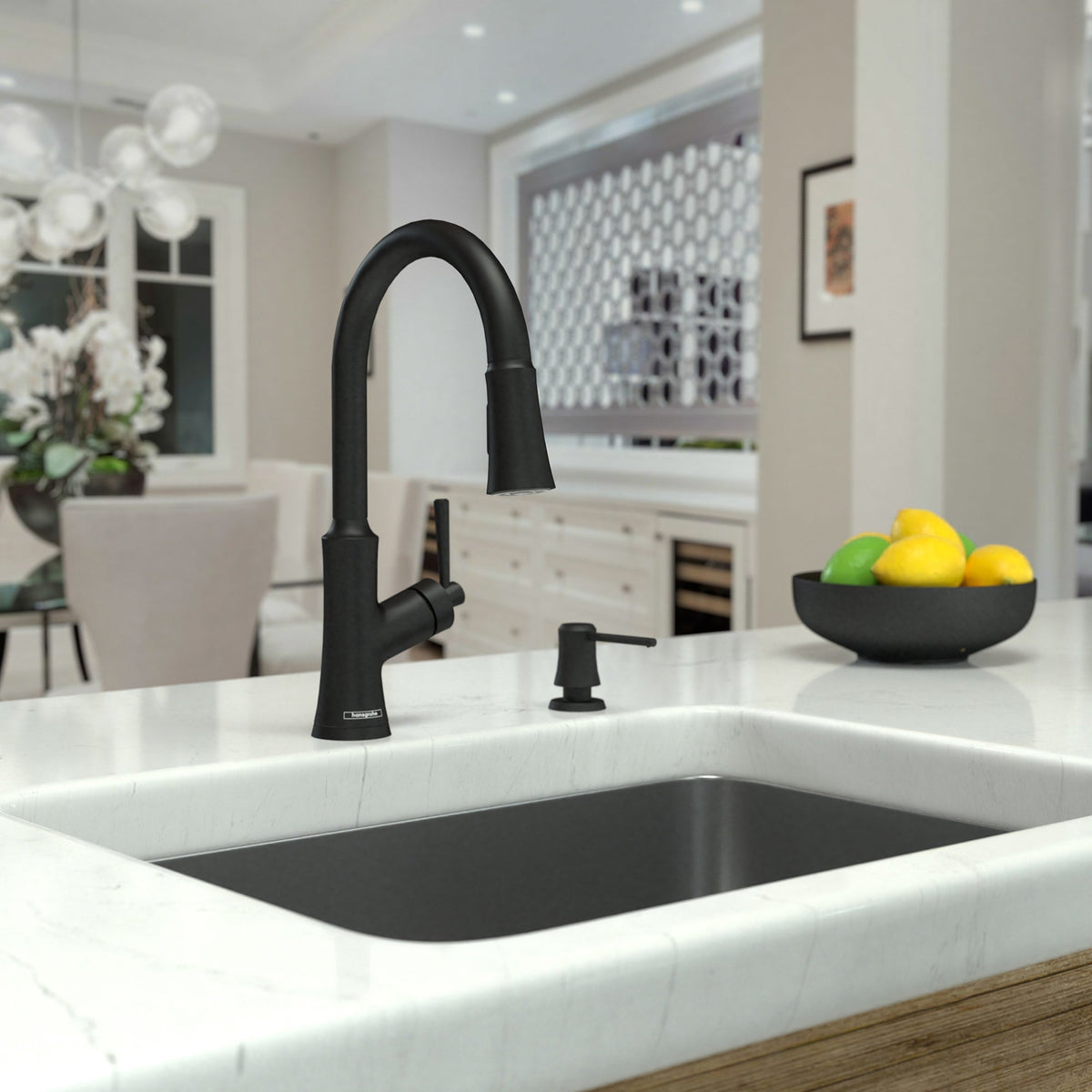 04793670 Joleena HighArc Kitchen Faucet, 2-Spray Pull-Down, 1.75 GPM in Matte Black