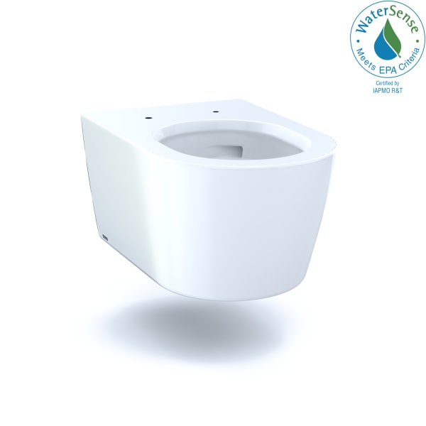 RP Wall-Hung Contemporary D-Shape Dual Flush 1.28 and 0.9 GPF Toilet with CEFIONTECT®, Cotton White - CT447CFG#01