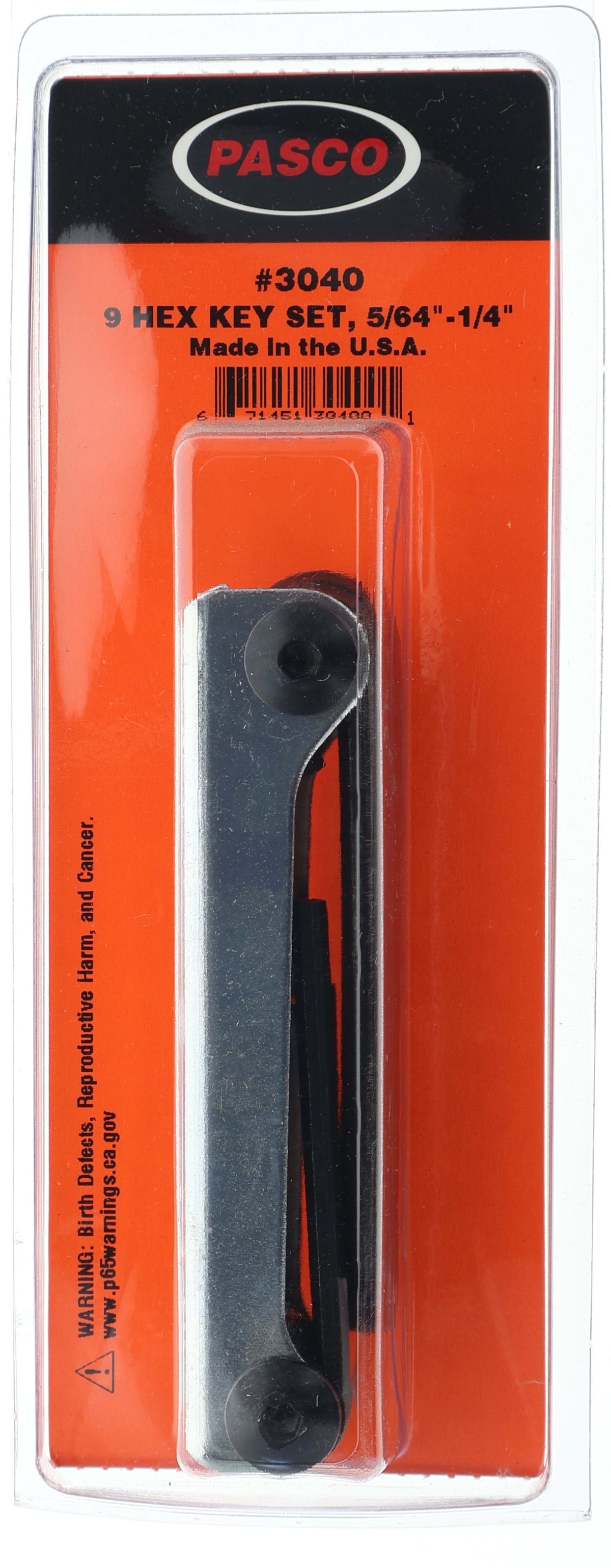 3040 9-Hex Key Set - Fold Up