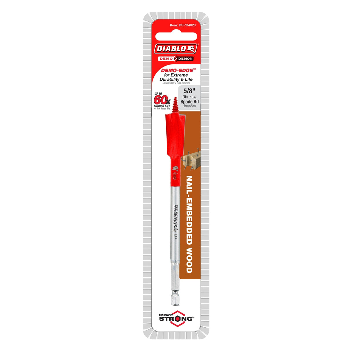 DSPD4020 5/8" x 6" Demo Demon™ Spade Bit for Nail-Embedded Wood