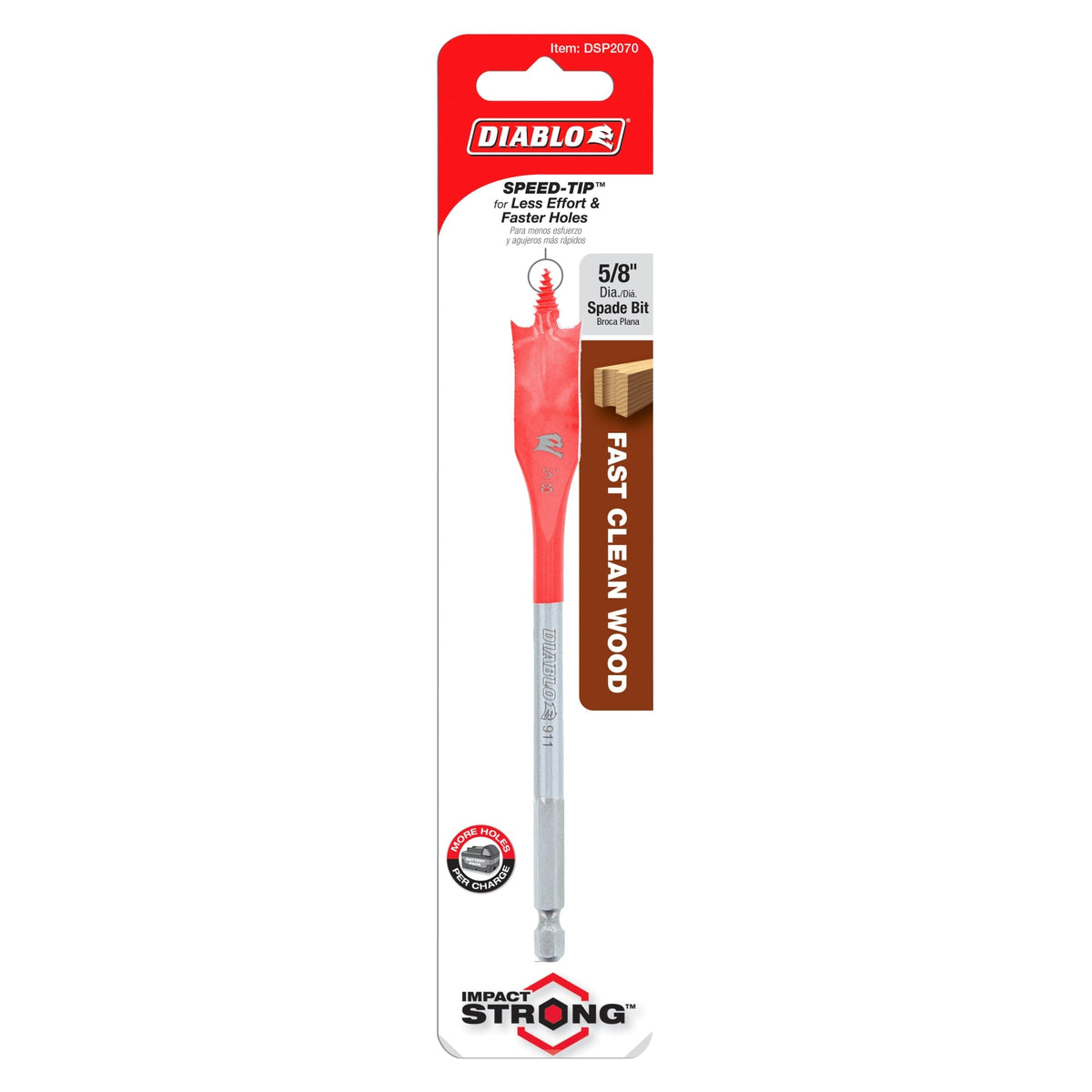 DSP2070 5/8" x 6" Spade Bit for Wood